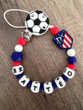 Attache tétine foot Atlético de Madrid personnalisée