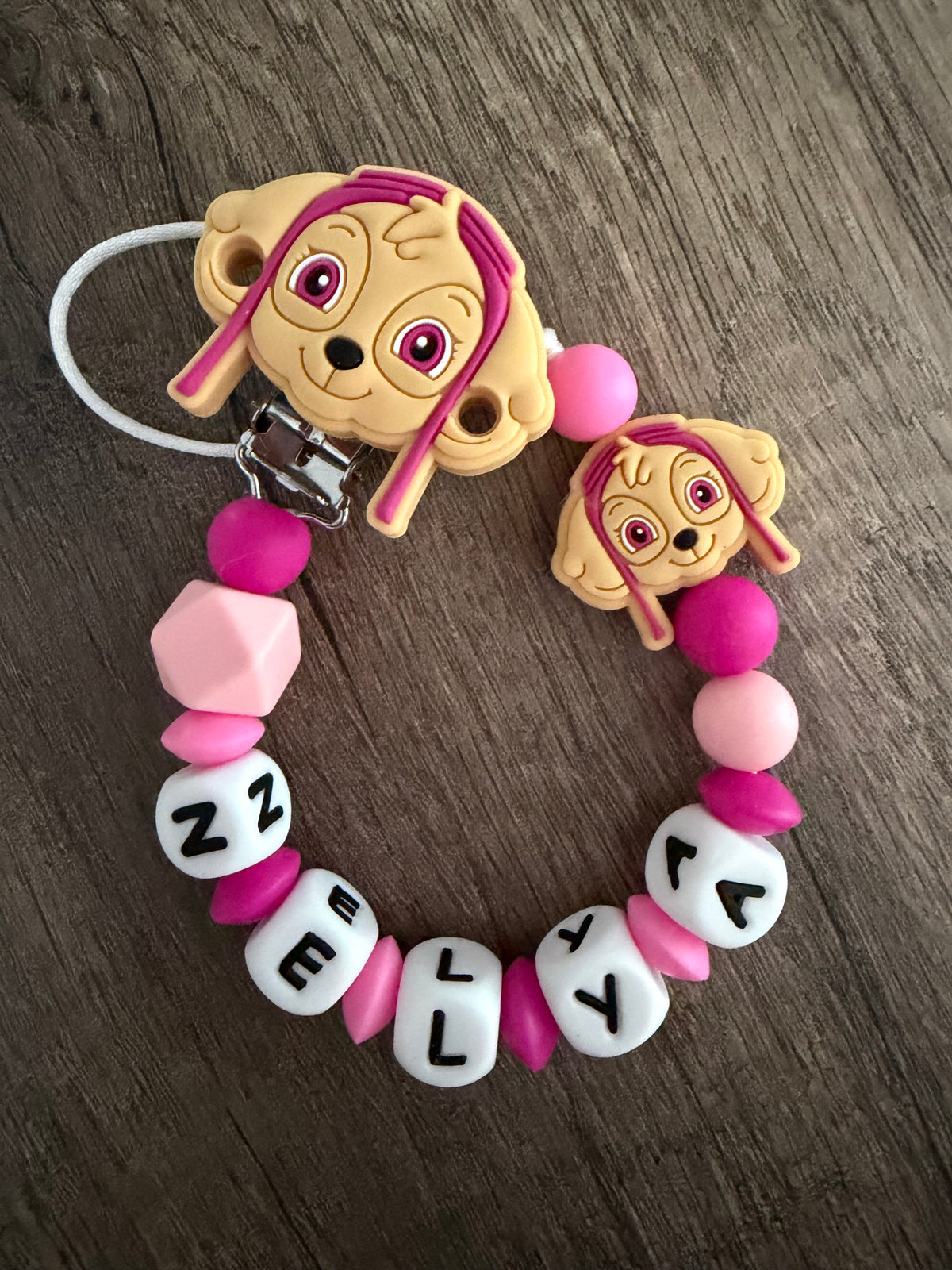 Attache tétine Pat Patrouille Stella personnalisée