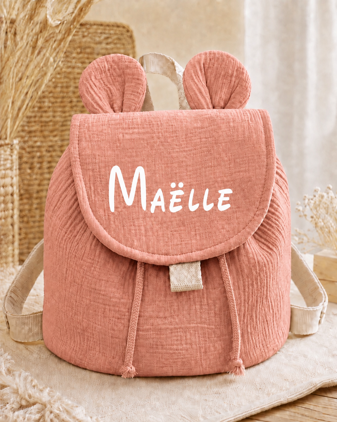 Sac à dos enfant marron personnalisé