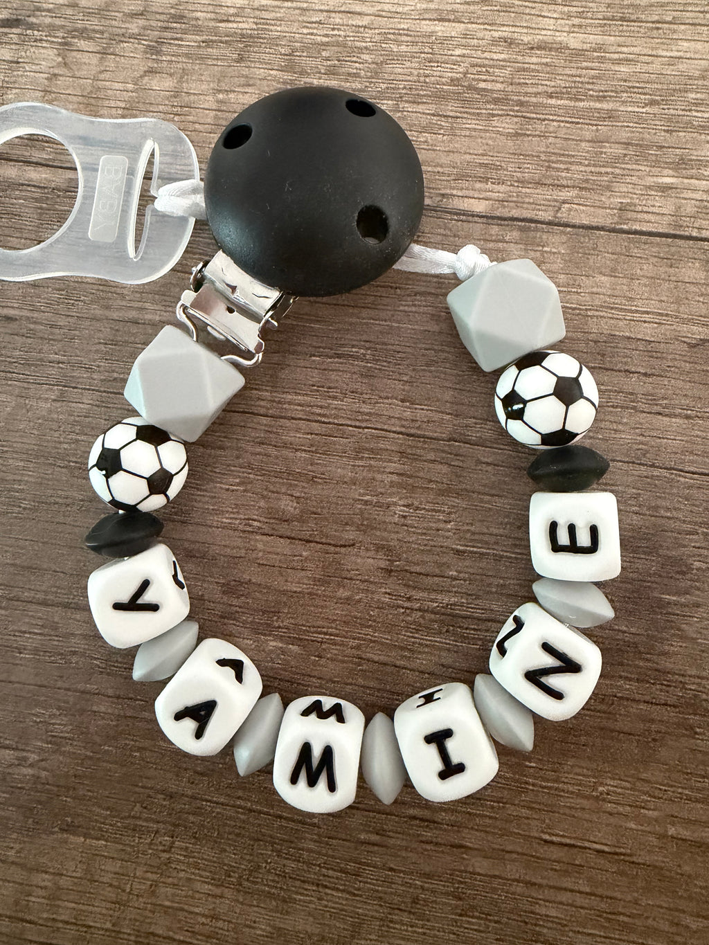 Attache tétine Football personnalisée