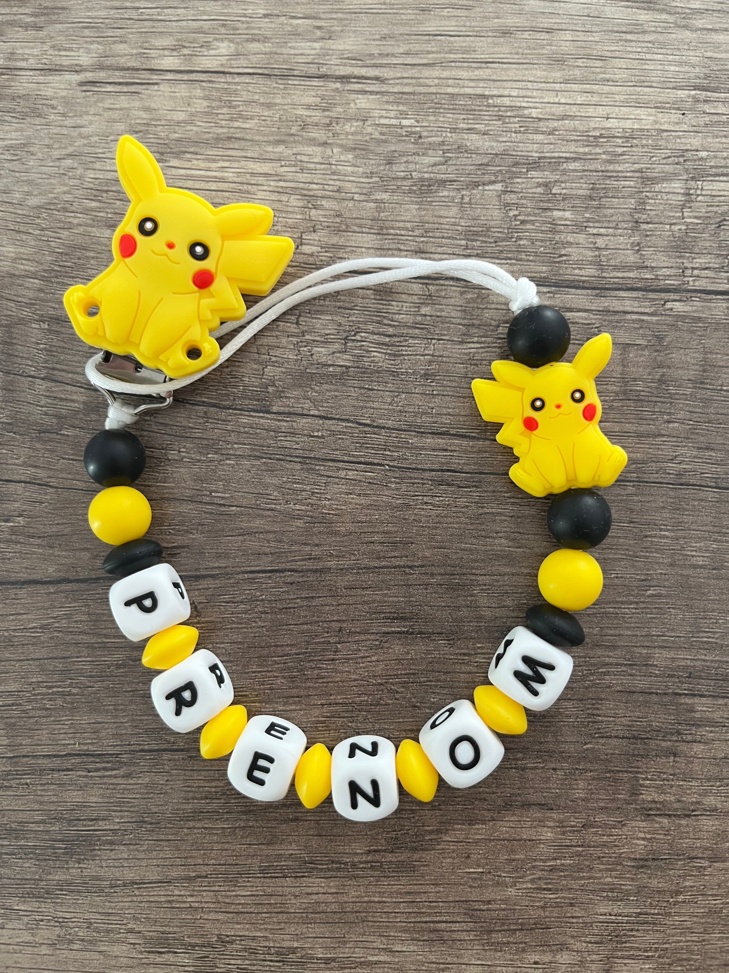 Attache tétine Pokémon Pikachu personnalisée