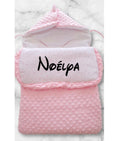 Nid d’ange minky bébé rose personnalisée
