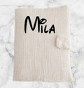 Protège carnet de santé bébé beige personnalisé