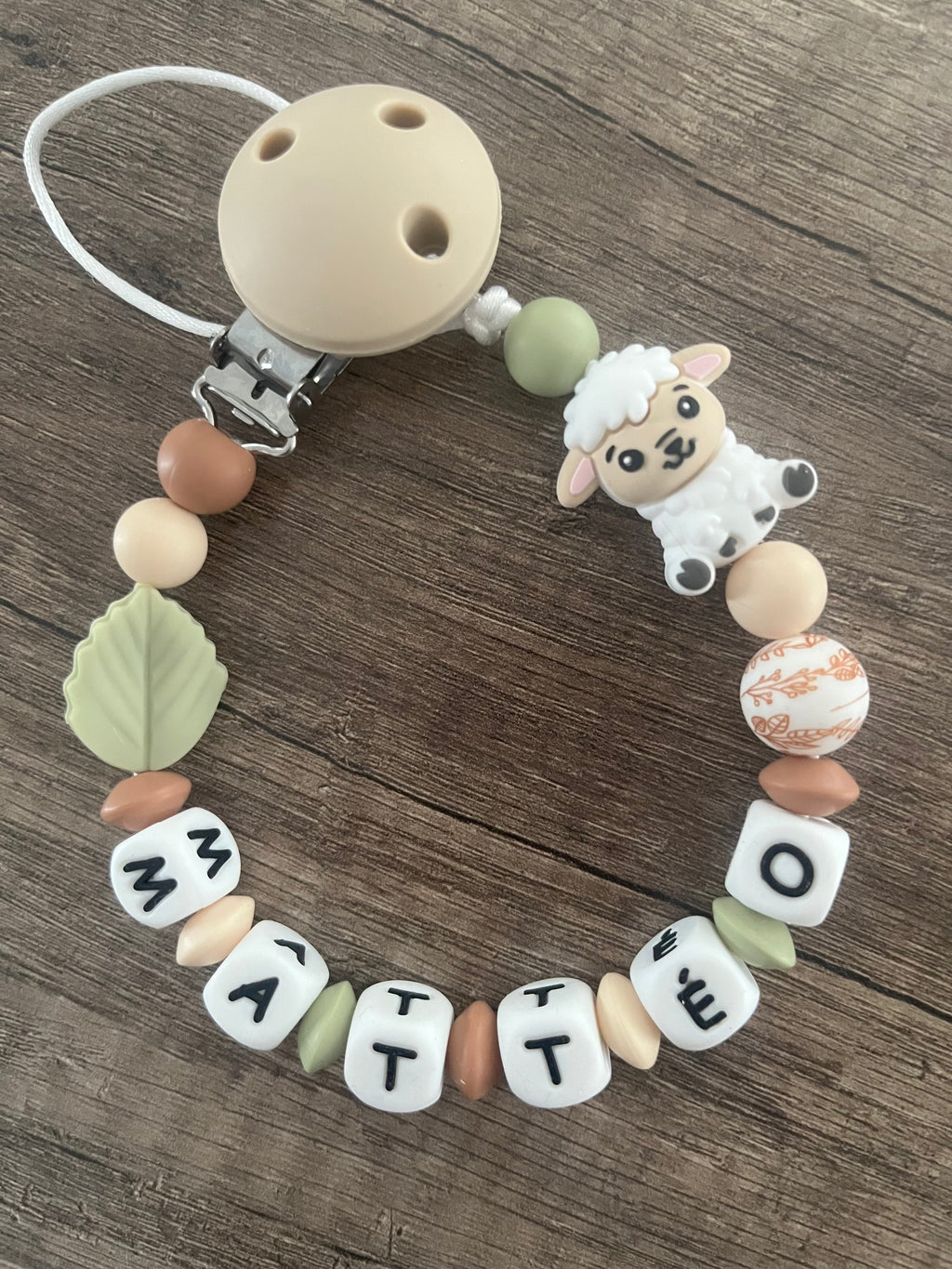 Attache tétine Mouton personnalisée