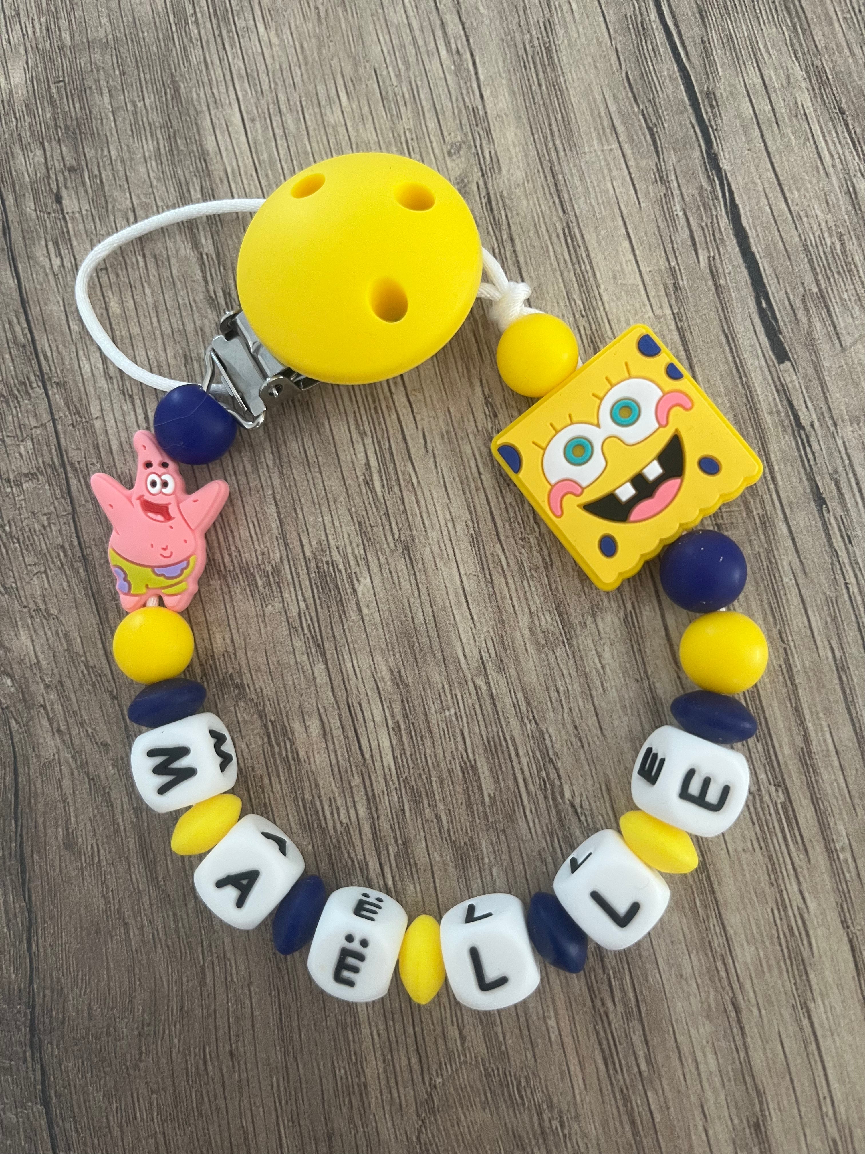 Attache tétine Bob l’éponge & Patrick personnalisée