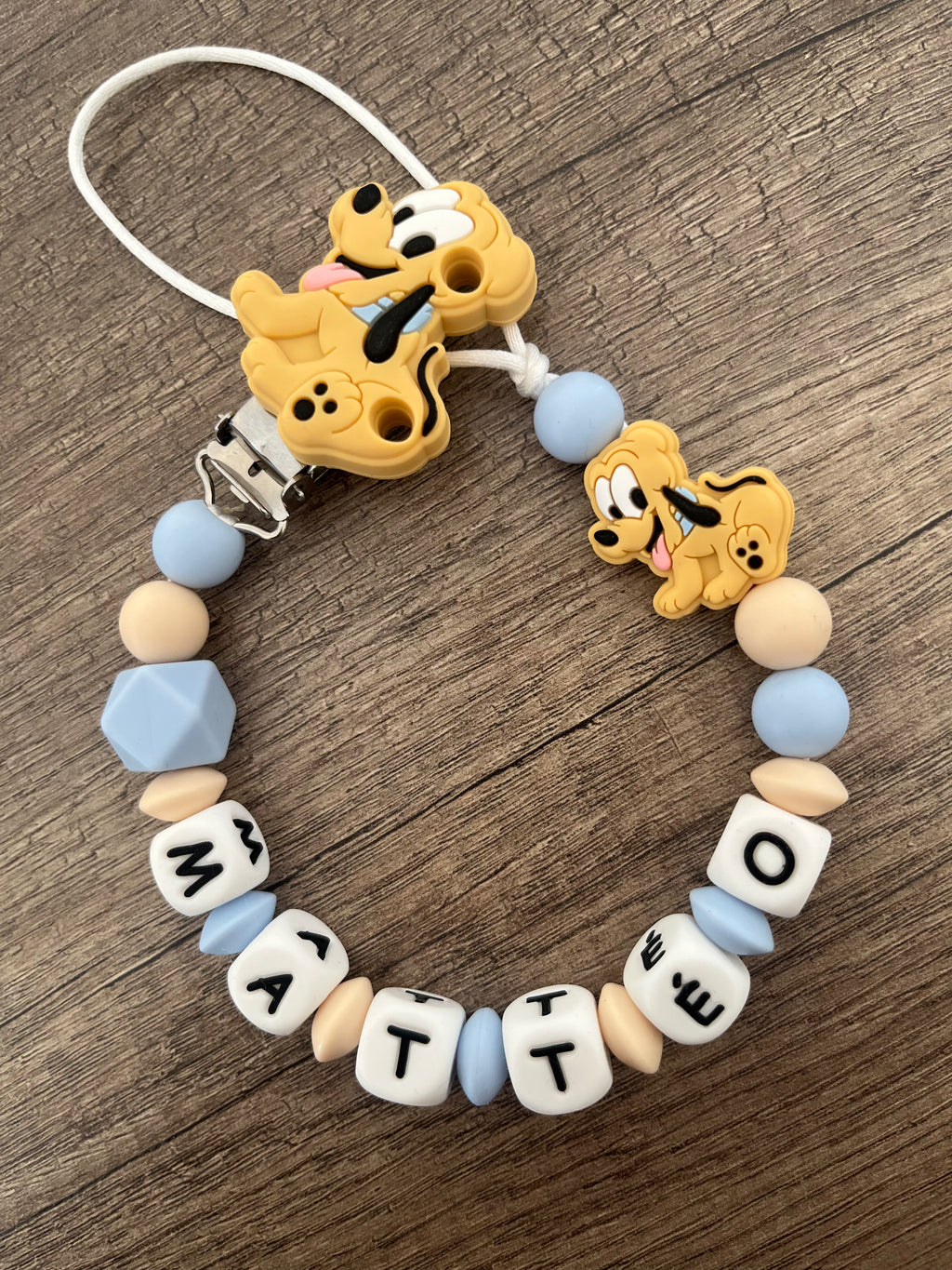 Attache tétine Disney Pluto personnalisée