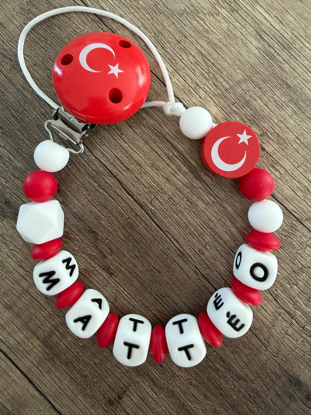 Attache tétine drapeau Turquie personnalisée