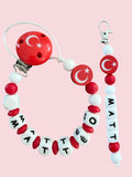 Coffret DUO Drapeau Turquie Bébé - Attache tétine et Porte-clés personnalisés