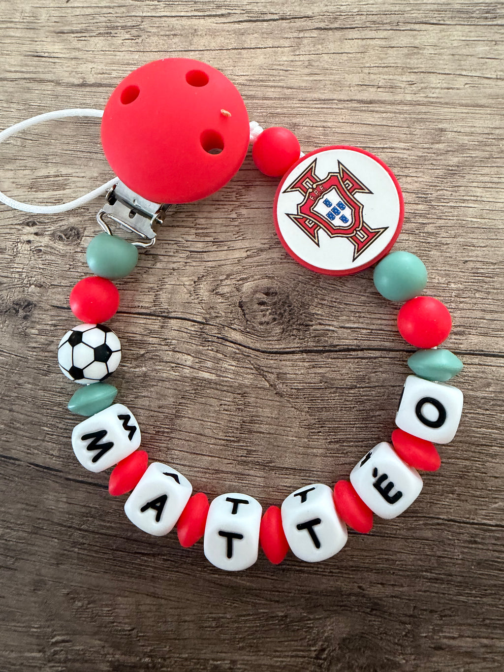 Attache tétine Portugal personnalisée