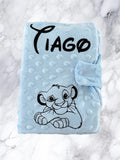 Protège carnet de santé bébé bleu personnalisé avec motif