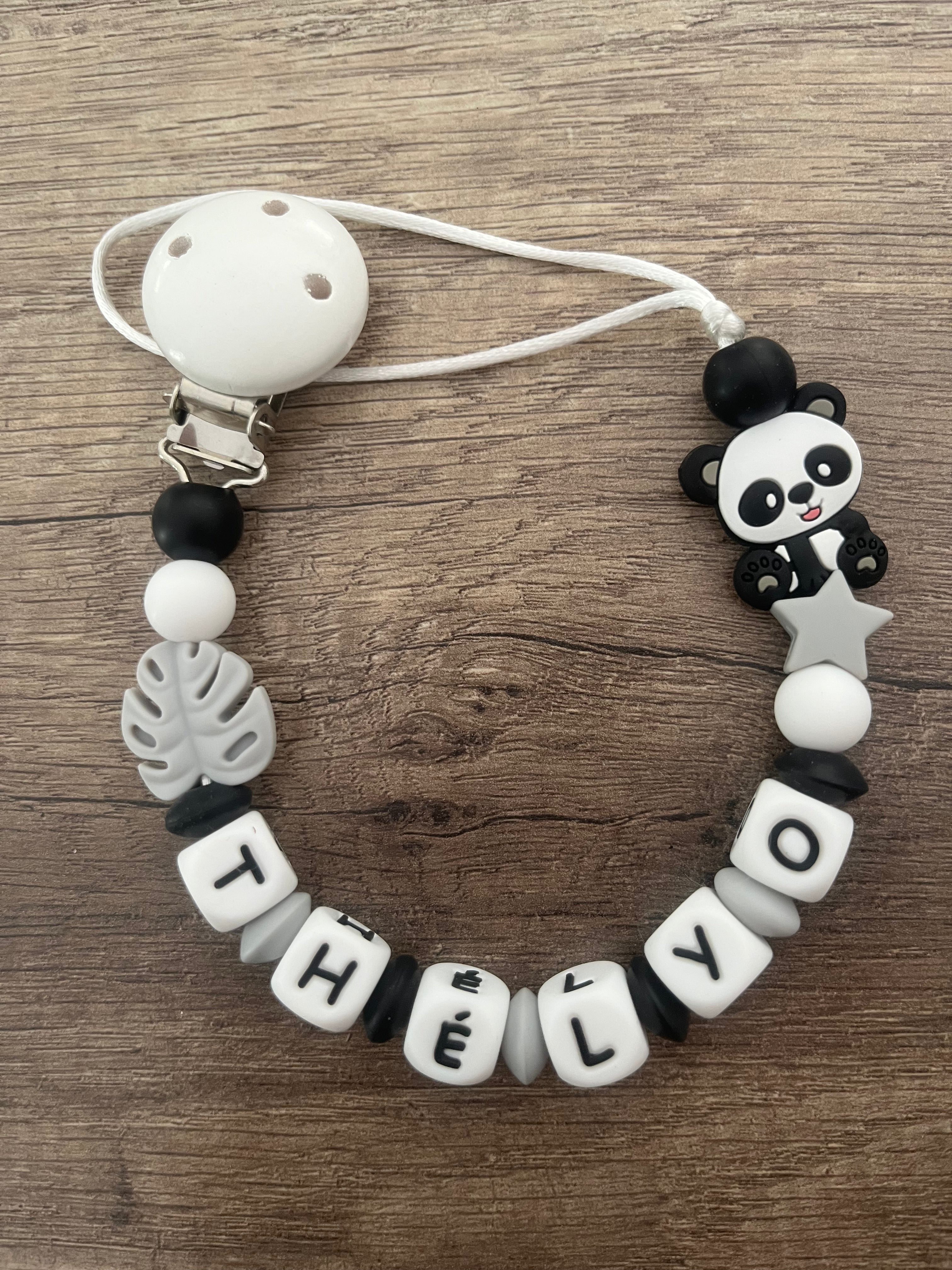 Attache tétine Panda personnalisée KidCreationArtisanat