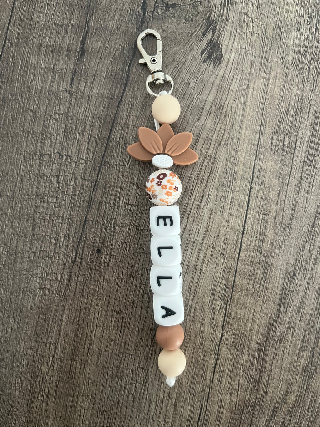 Porte-clés personnalisé fleur paquerette KidCreationArtisanat
