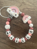 Attache tétine Arc en Ciel personnalisée