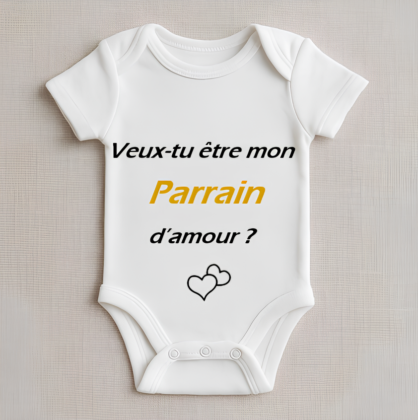 Body bébé personnalisé demande Parrain - annonce parrain - cadeau original - logo