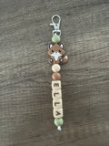 Porte-clés personnalisé renard lettres beige
