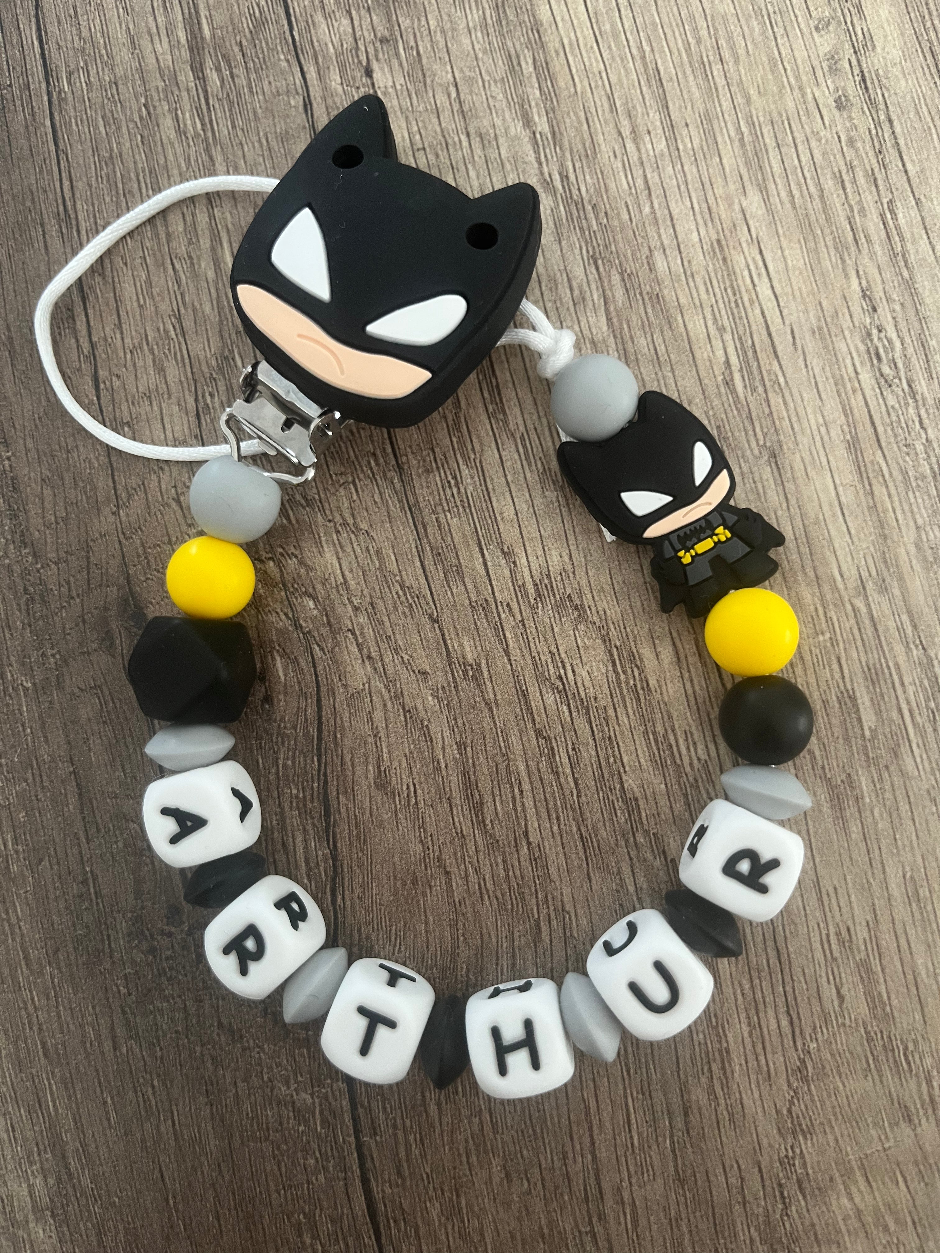 Attache tétine Marvel Batman personnalisée