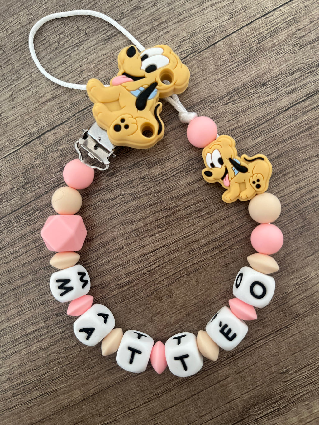 Attache tétine Disney Pluto personnalisée