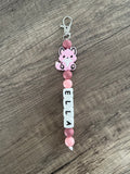 Porte-clés personnalisé thème Renard rose
