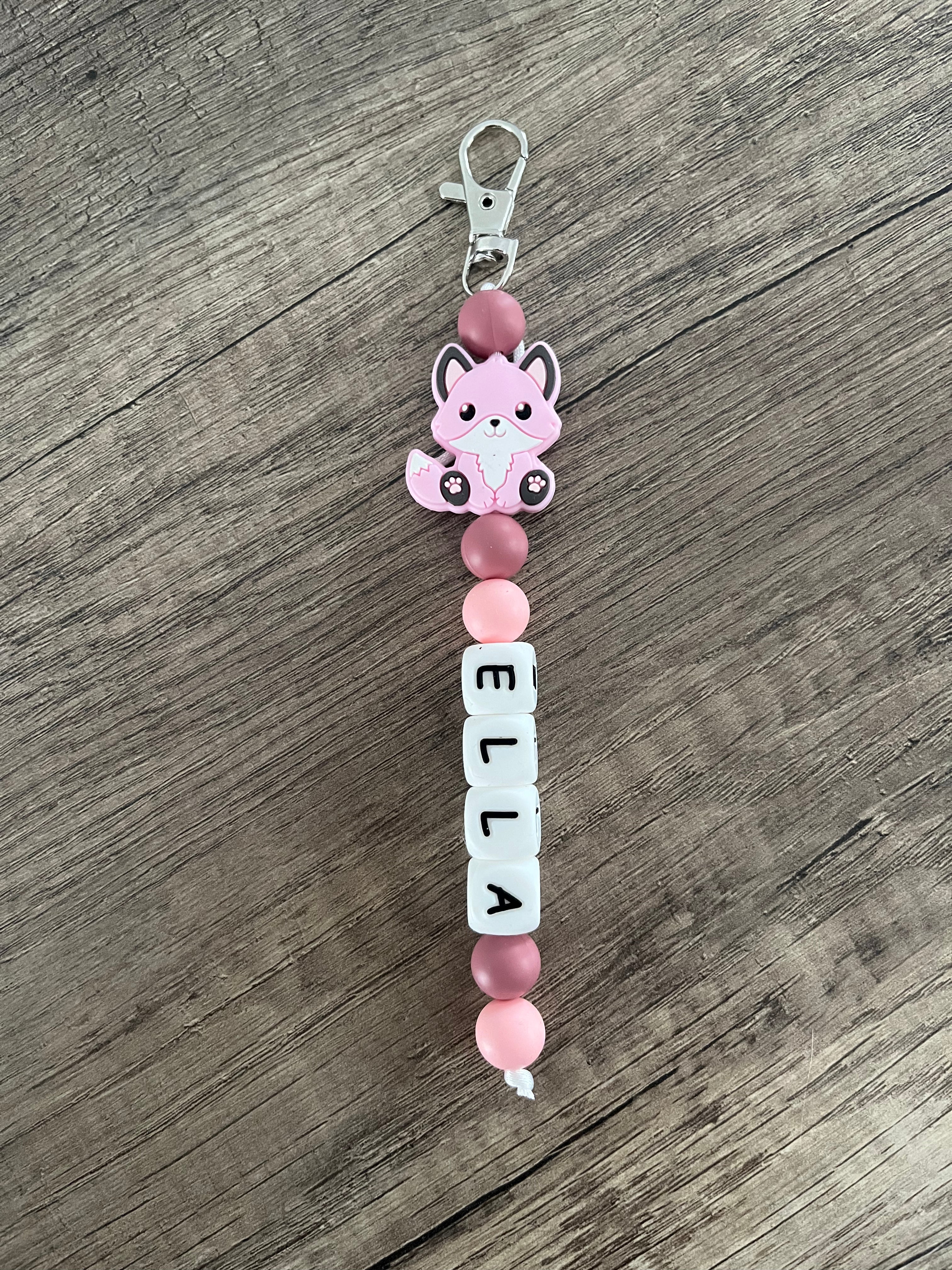 Porte-clés personnalisé thème Renard rose