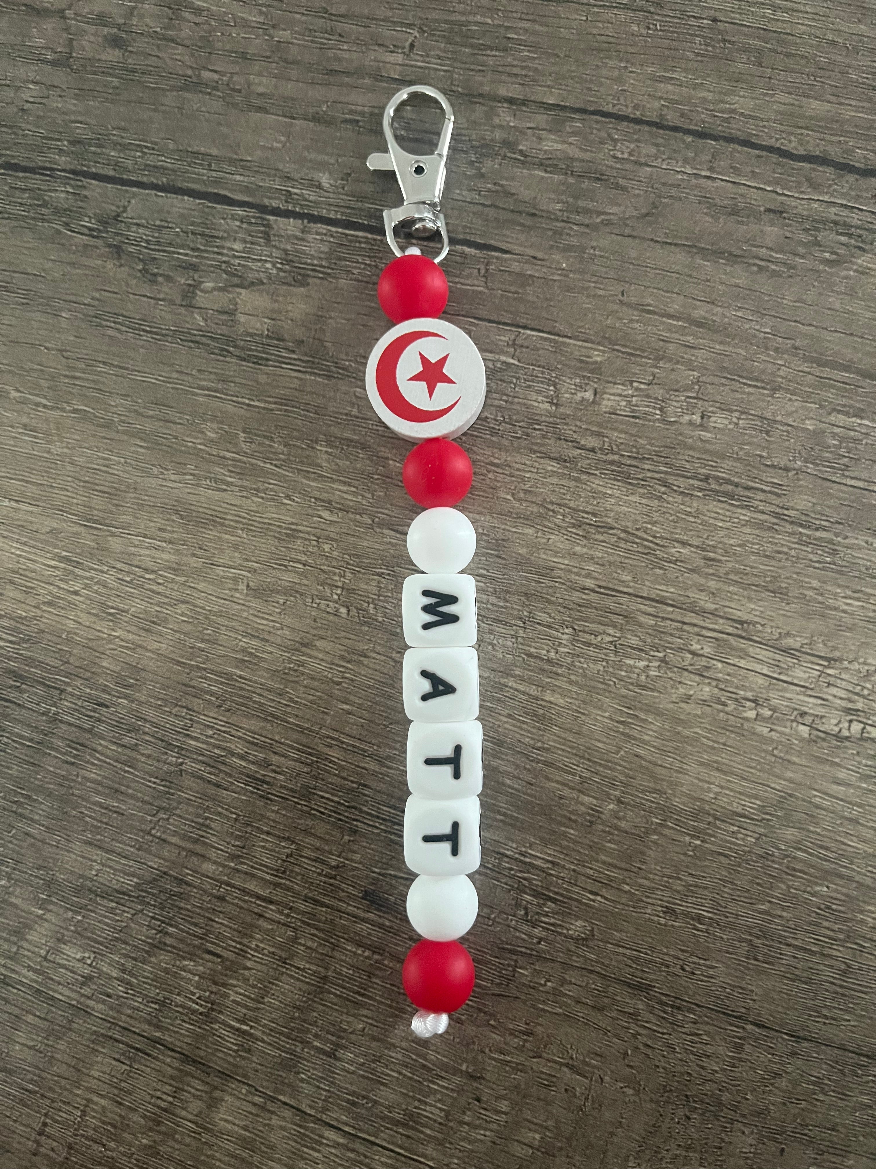Porte-clés personnalisés drapeau Tunisie
