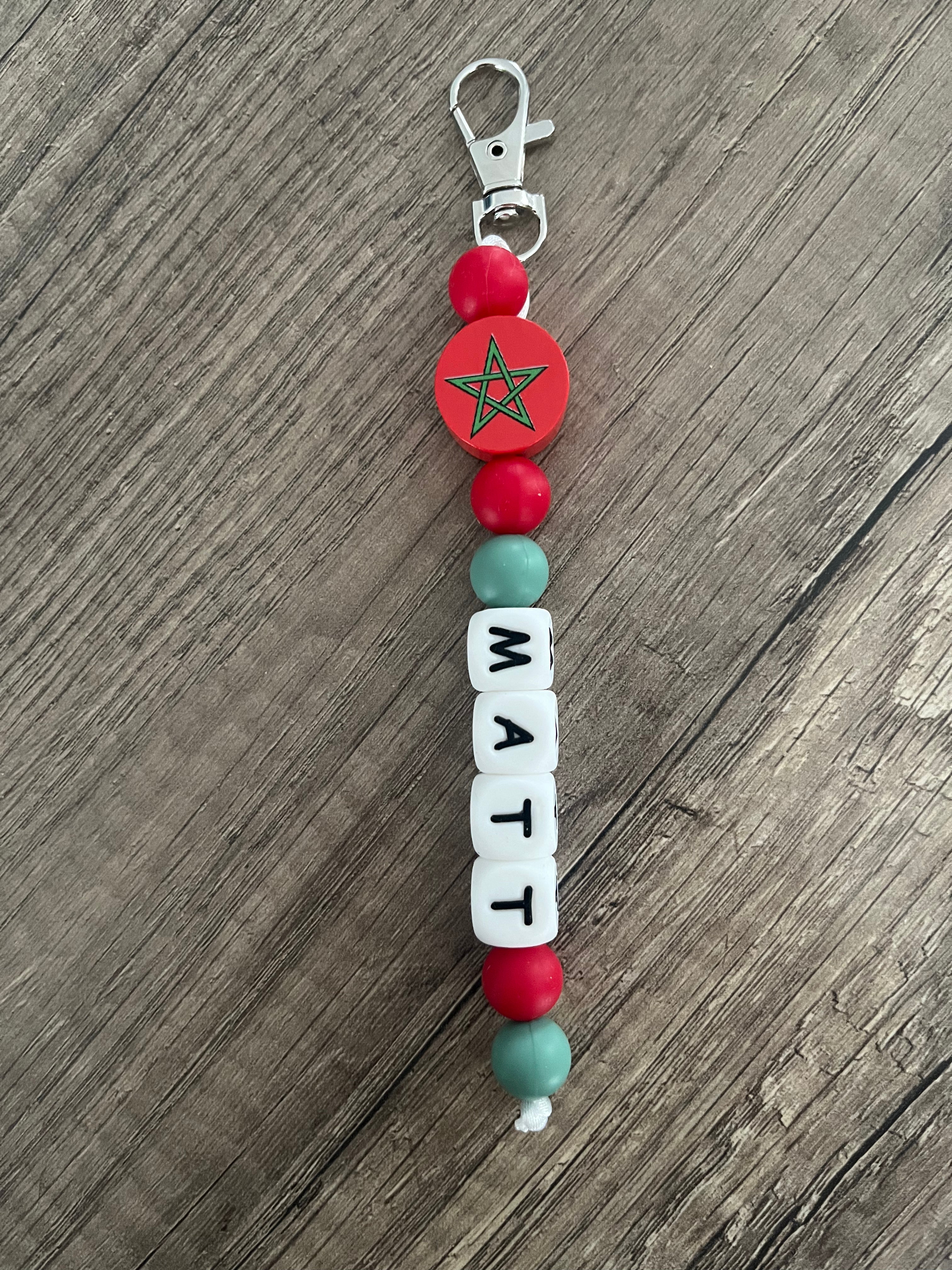 Porte-clés personnalisés drapeau Maroc