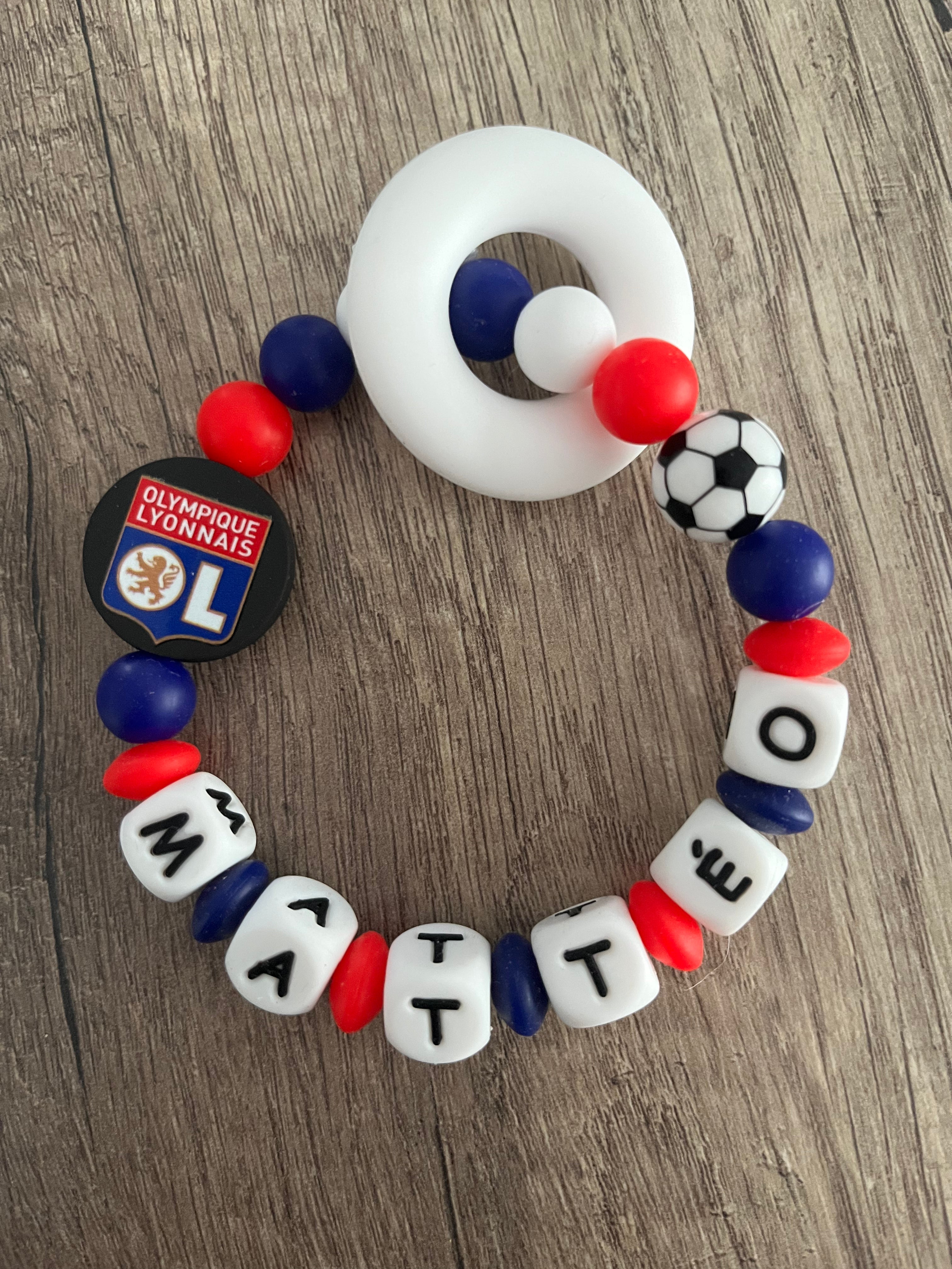 Anneau de dentition - Hochet personnalisé Football OL