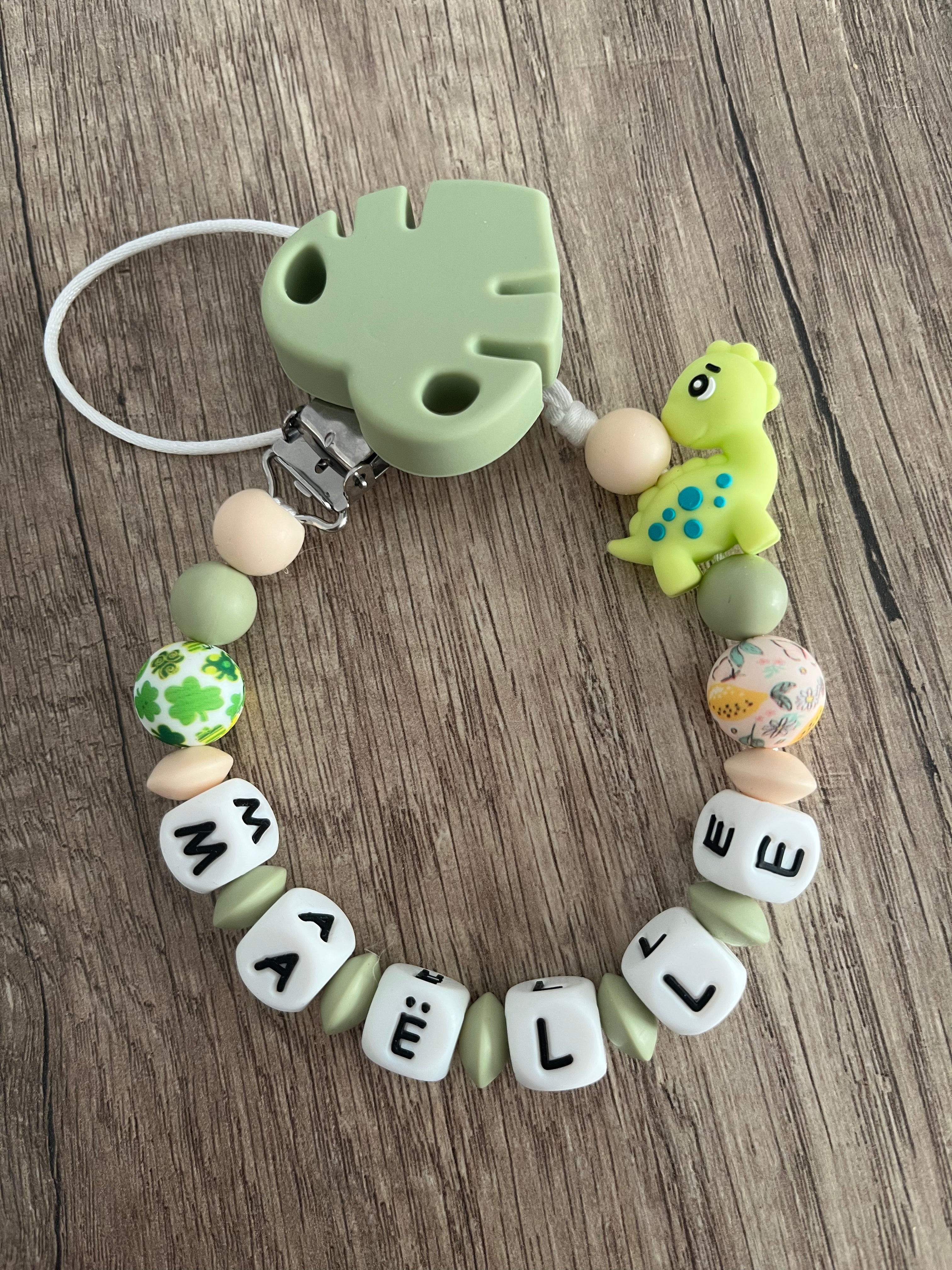 Attache tétine Dinosaure personnalisée