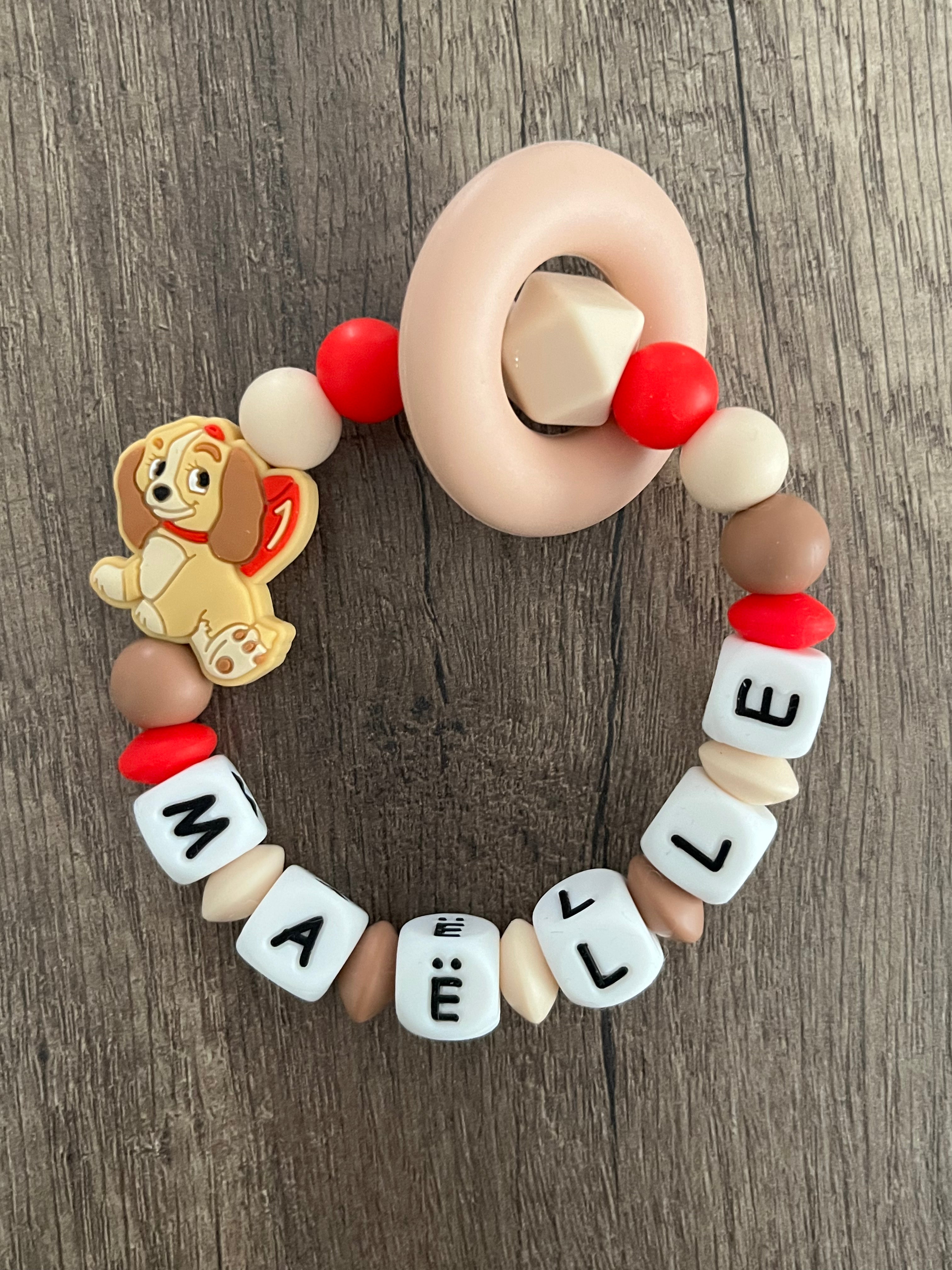 Anneau de dentition - Hochet personnalisé Belle