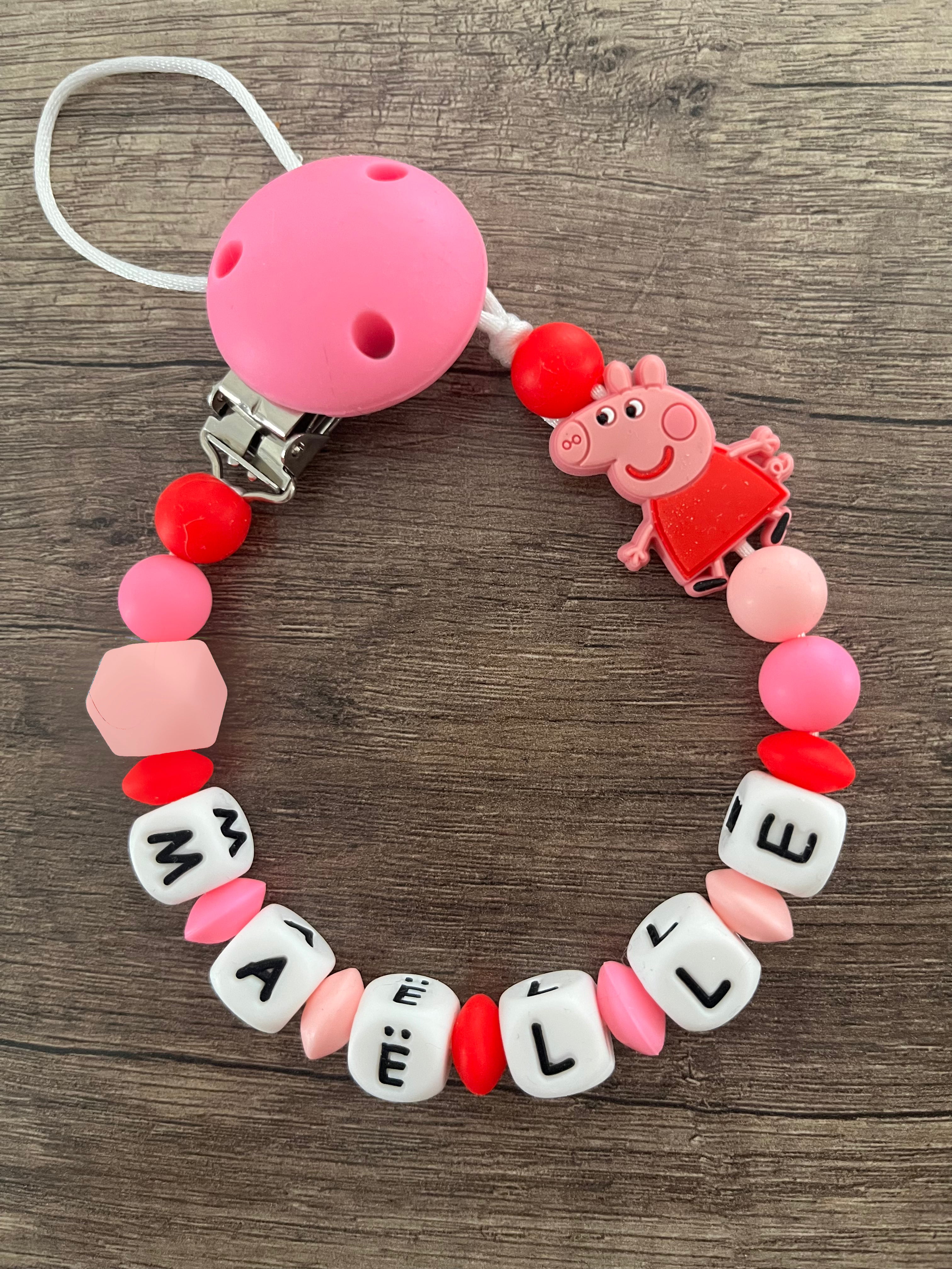 Attache tétine personnalisée Peppa Pig