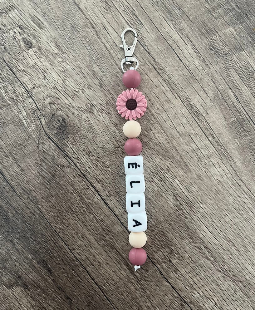 Porte-clés personnalisé thème Florale fleur paquerette KidCreationArtisanat