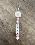 Porte-clés personnalisé thème Florale fleur paquerette KidCreationArtisanat