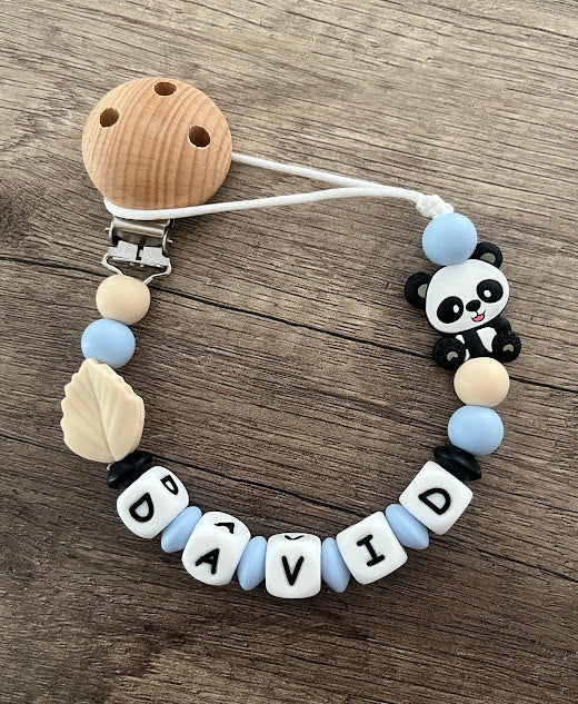 Attache tétine Panda personnalisée KidCreationArtisanat