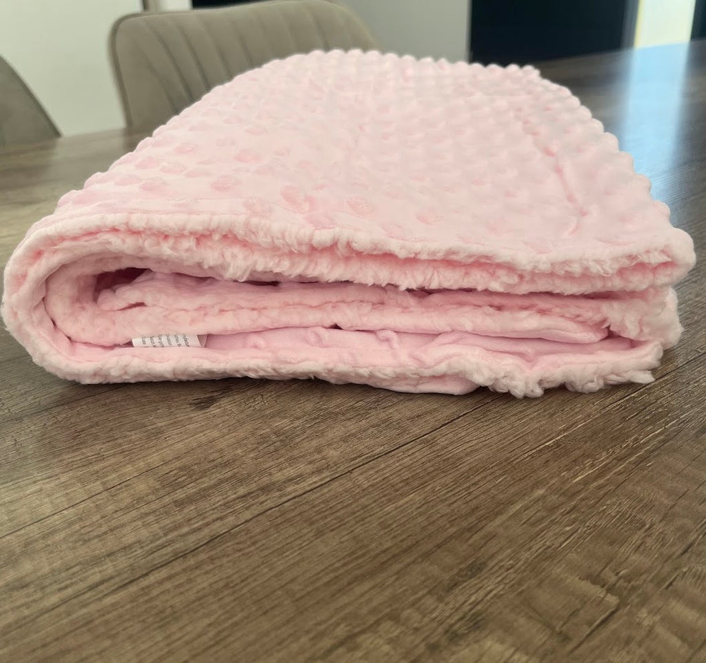 Couverture naissance minky bébé rose personnalisée