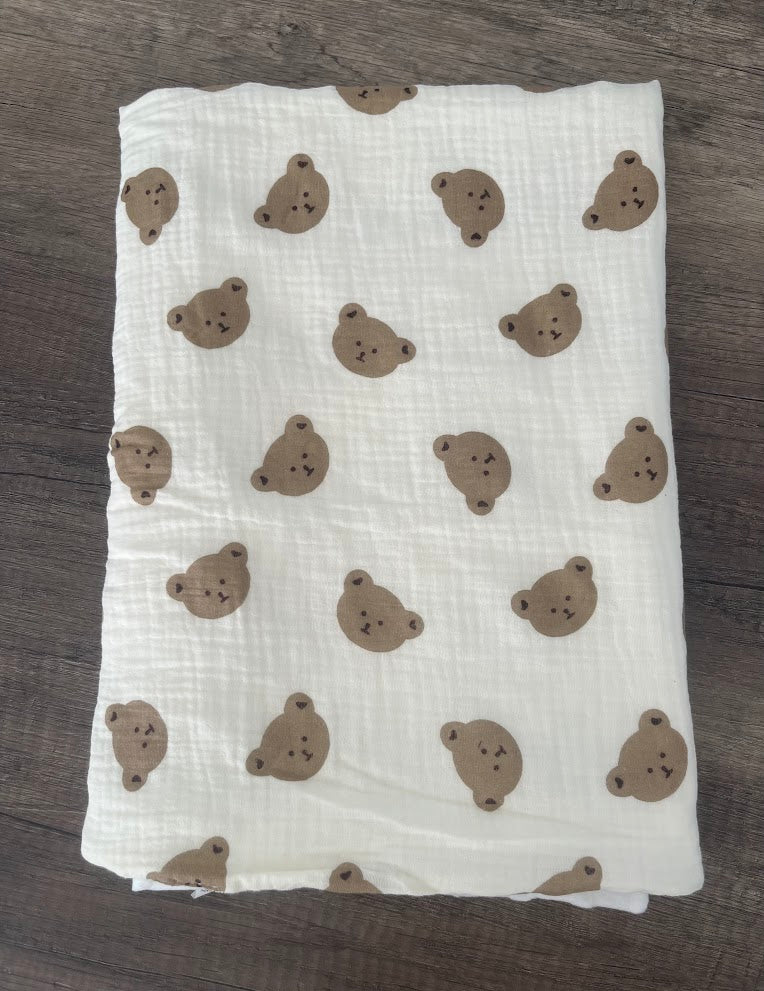 Couverture naissance minky bébé Ourson personnalisée