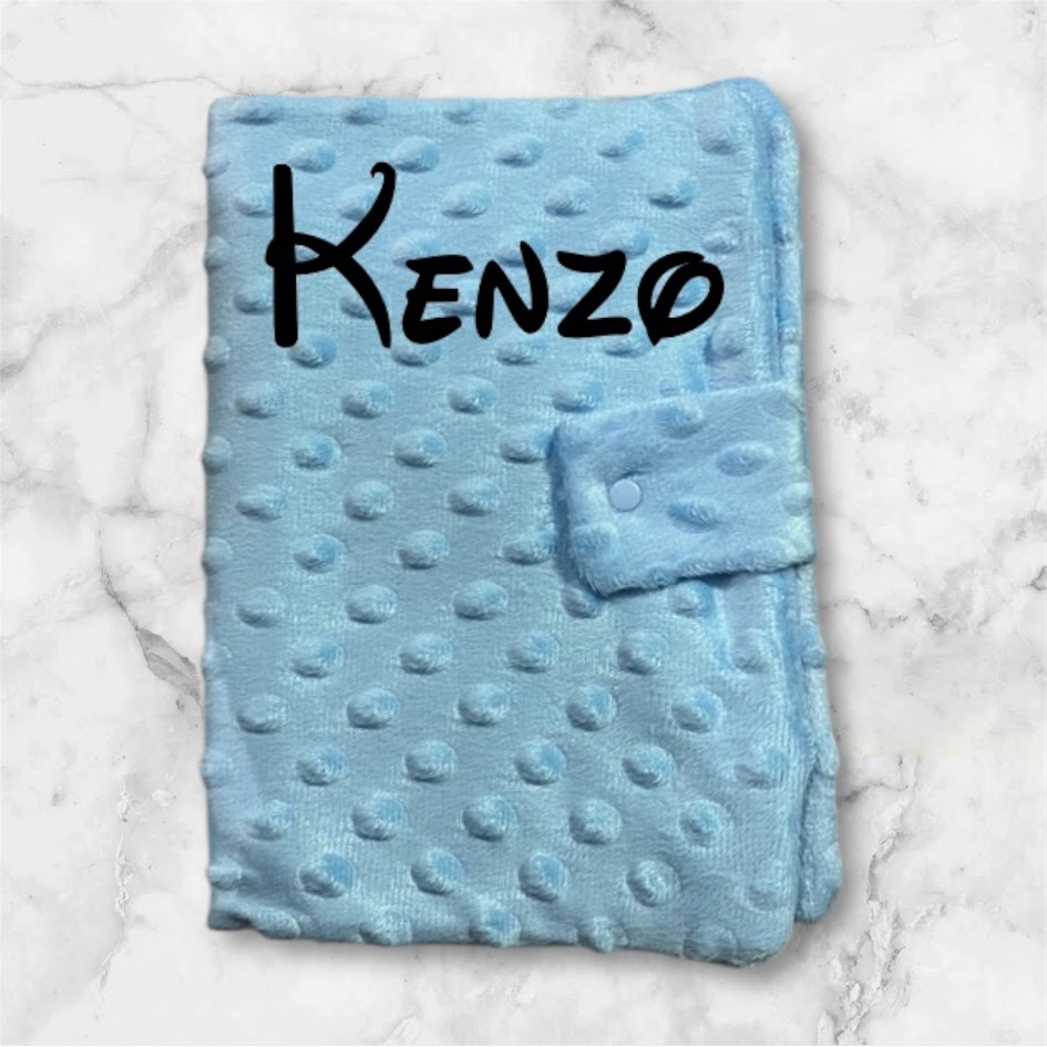 Protège carnet de santé bébé bleu personnalisé