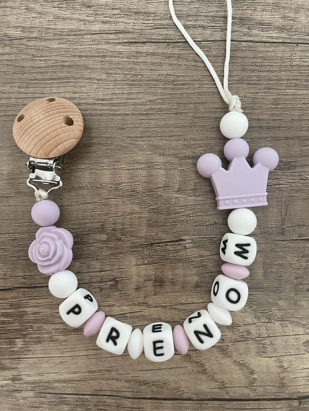 Attache tétine Couronne princesse personnalisée KidCreationArtisanat