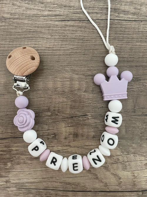 Attache tétine Couronne princesse personnalisée KidCreationArtisanat