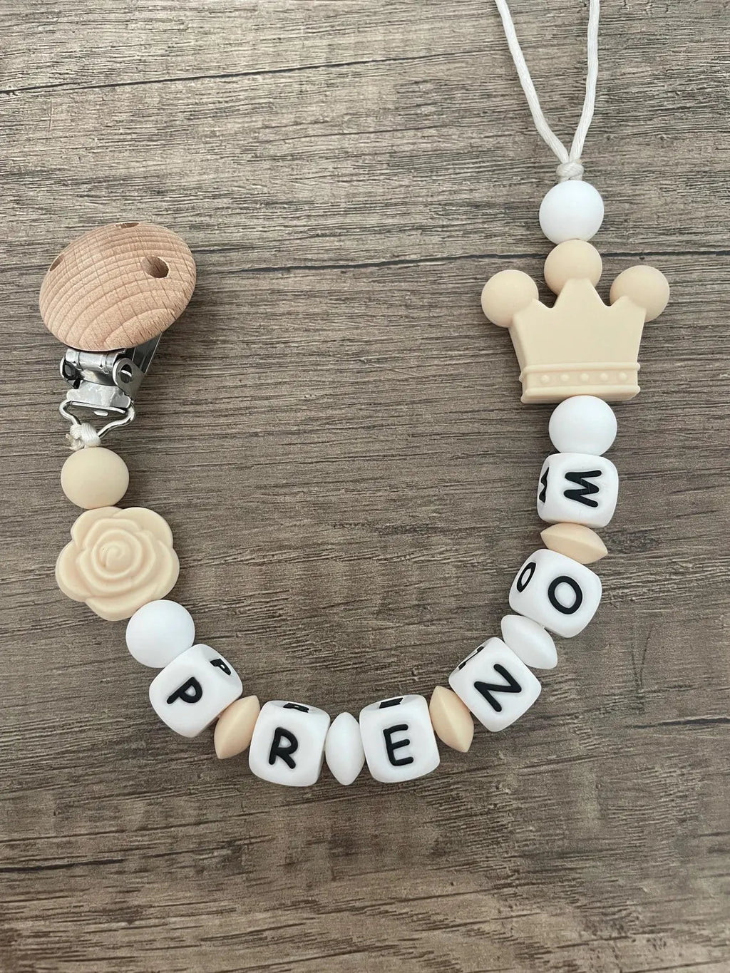 Attache tétine Couronne princesse personnalisée KidCreationArtisanat