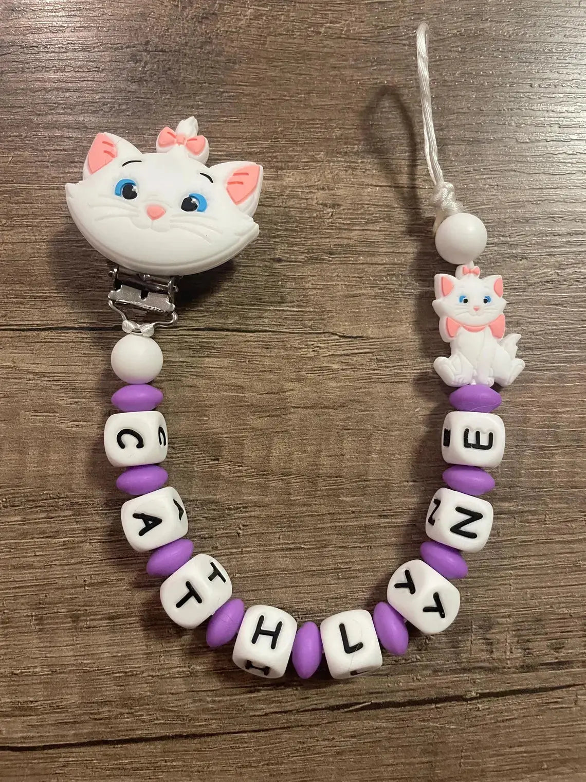 Attache tétine Disney Marie Aristochats personnalisée KidCreationArtisanat