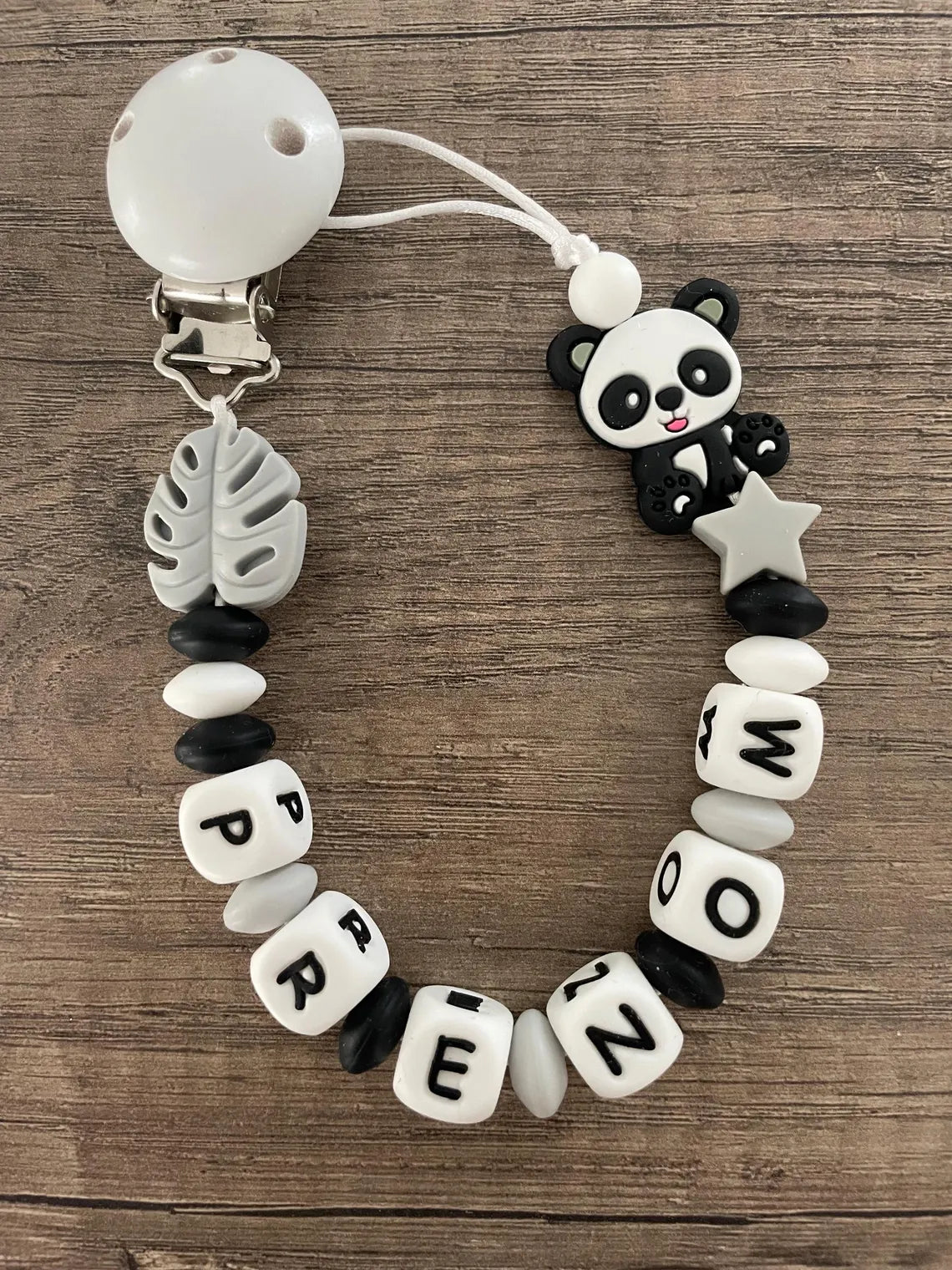 Attache tétine Panda personnalisée KidCreationArtisanat