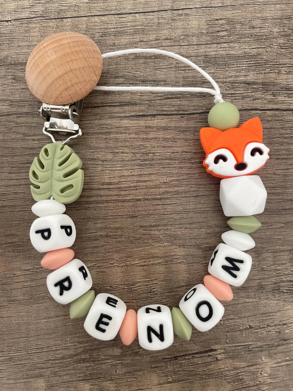 Attache tétine Loup personnalisée KidCreationArtisanat