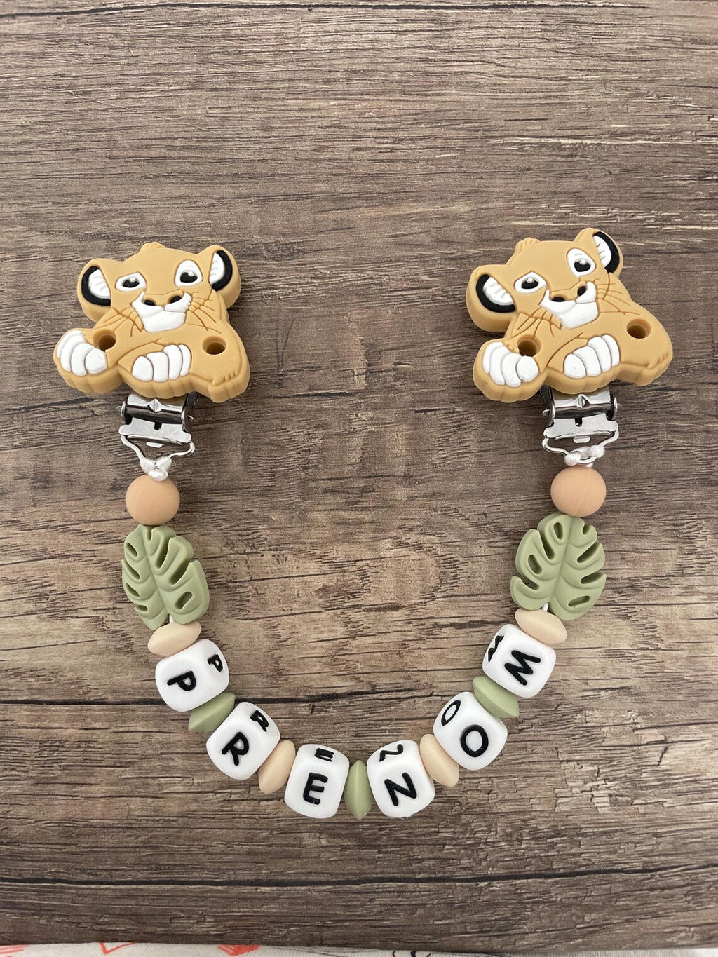 Attache doudou Disney roi lion Simba personnalisé KidCreationArtisanat