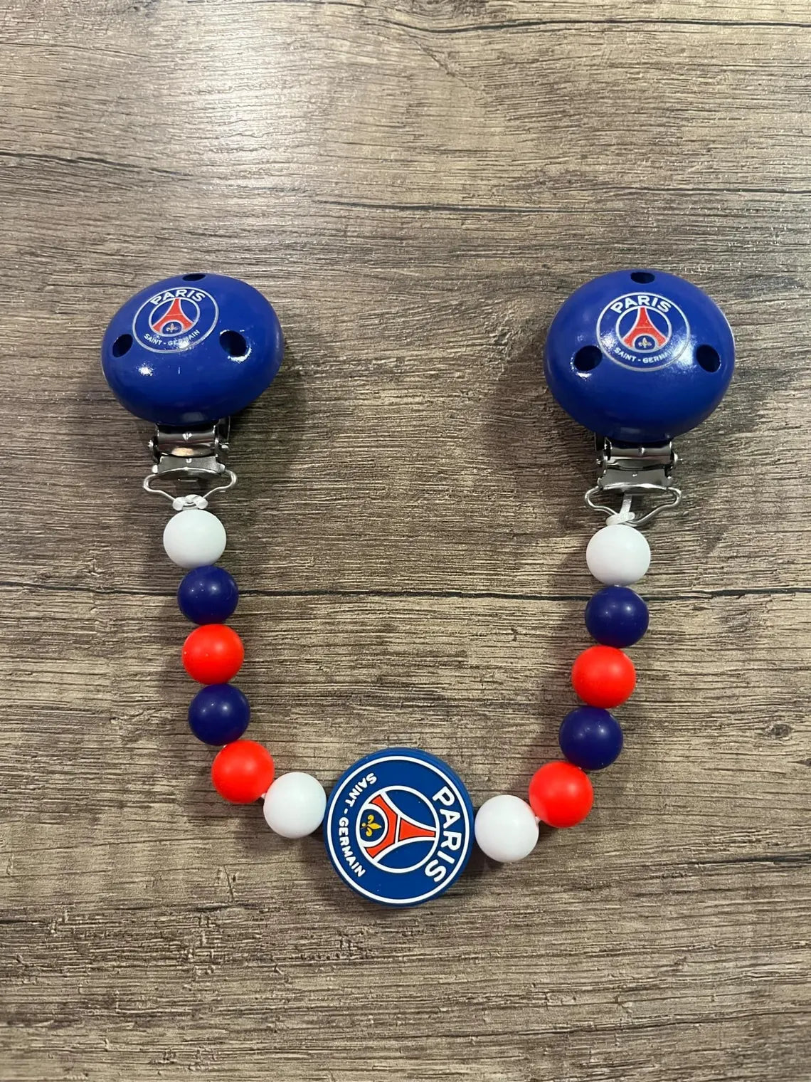 Attache doudou Football PSG Paris-Saint-Germain personnalisé KidCreationArtisanat