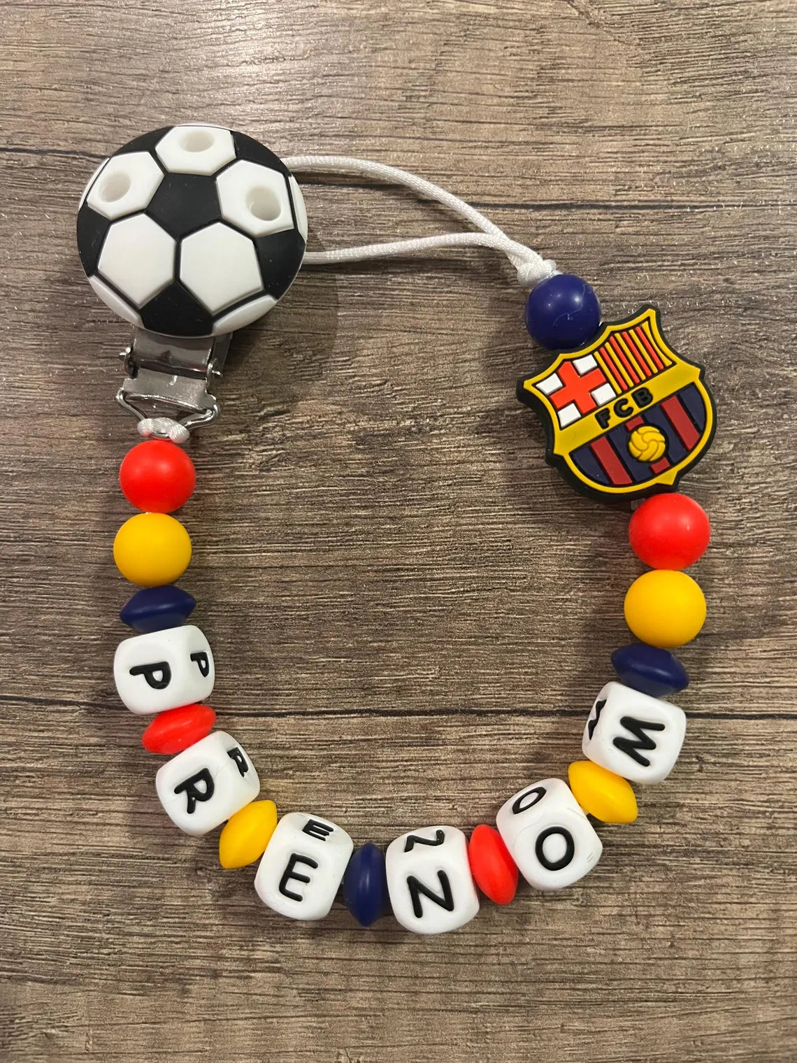 Attache tétine FC Barçelone Barça personnalisée KidCreationArtisanat