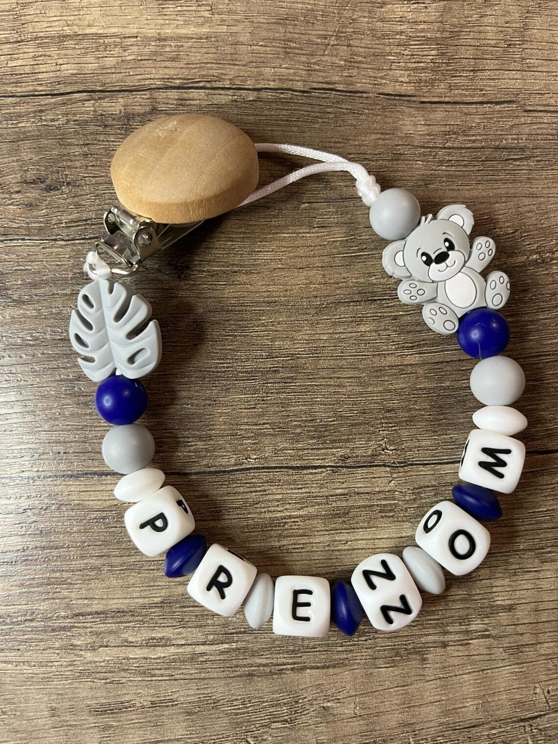 Attache tétine Ours personnalisée (Copie) KidCreationArtisanat