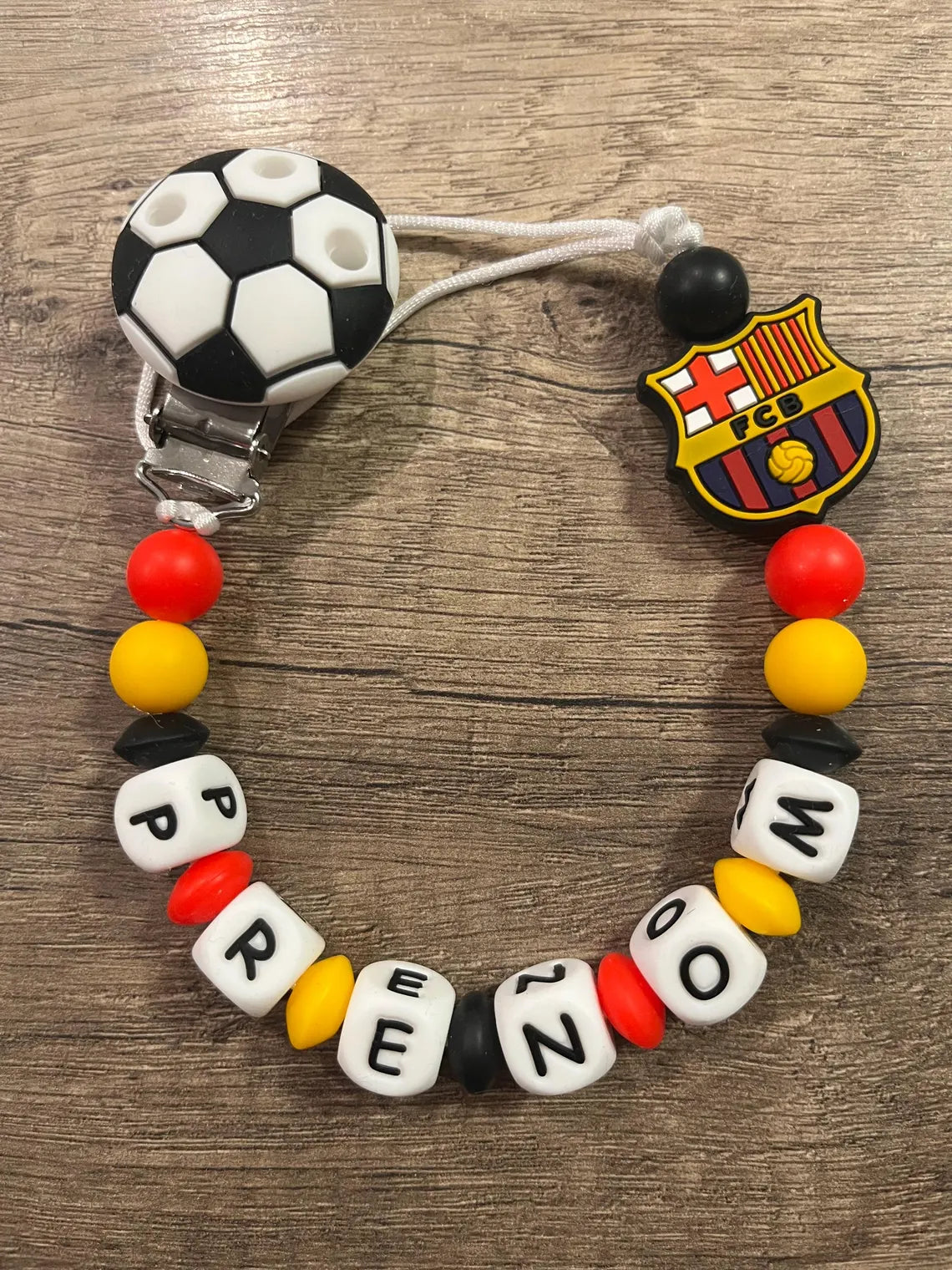 Attache tétine FC Barçelone Barça personnalisée KidCreationArtisanat