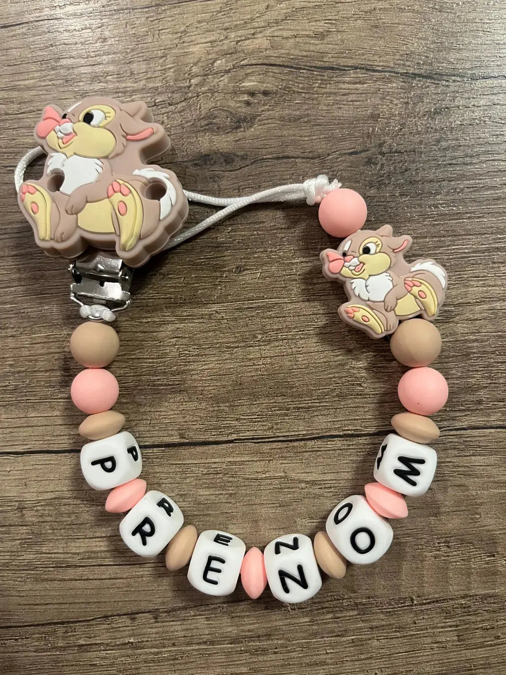 Attache tétine Disney Lapin Pan Pan personnalisée KidCreationArtisanat