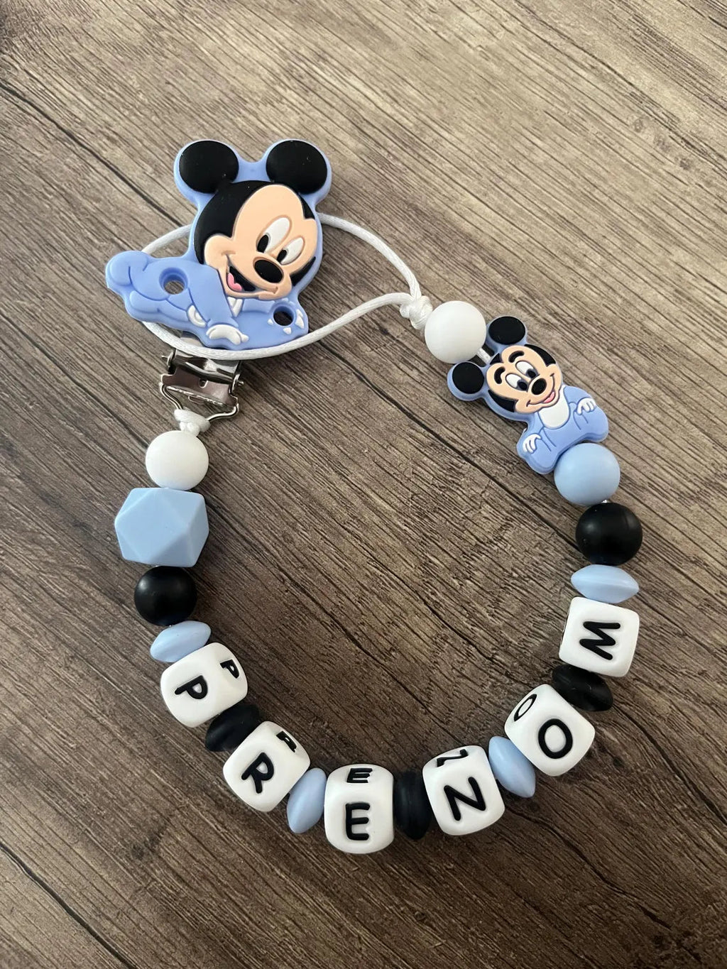 Attache tétine Disney bébé Mickey personnalisée KidCreationArtisanat
