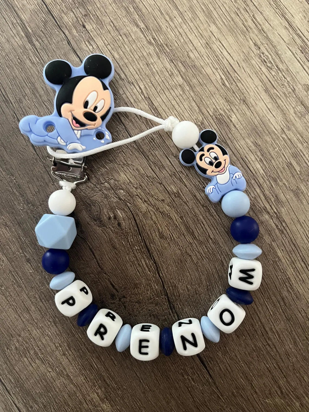 Attache tétine Disney bébé Mickey personnalisée KidCreationArtisanat