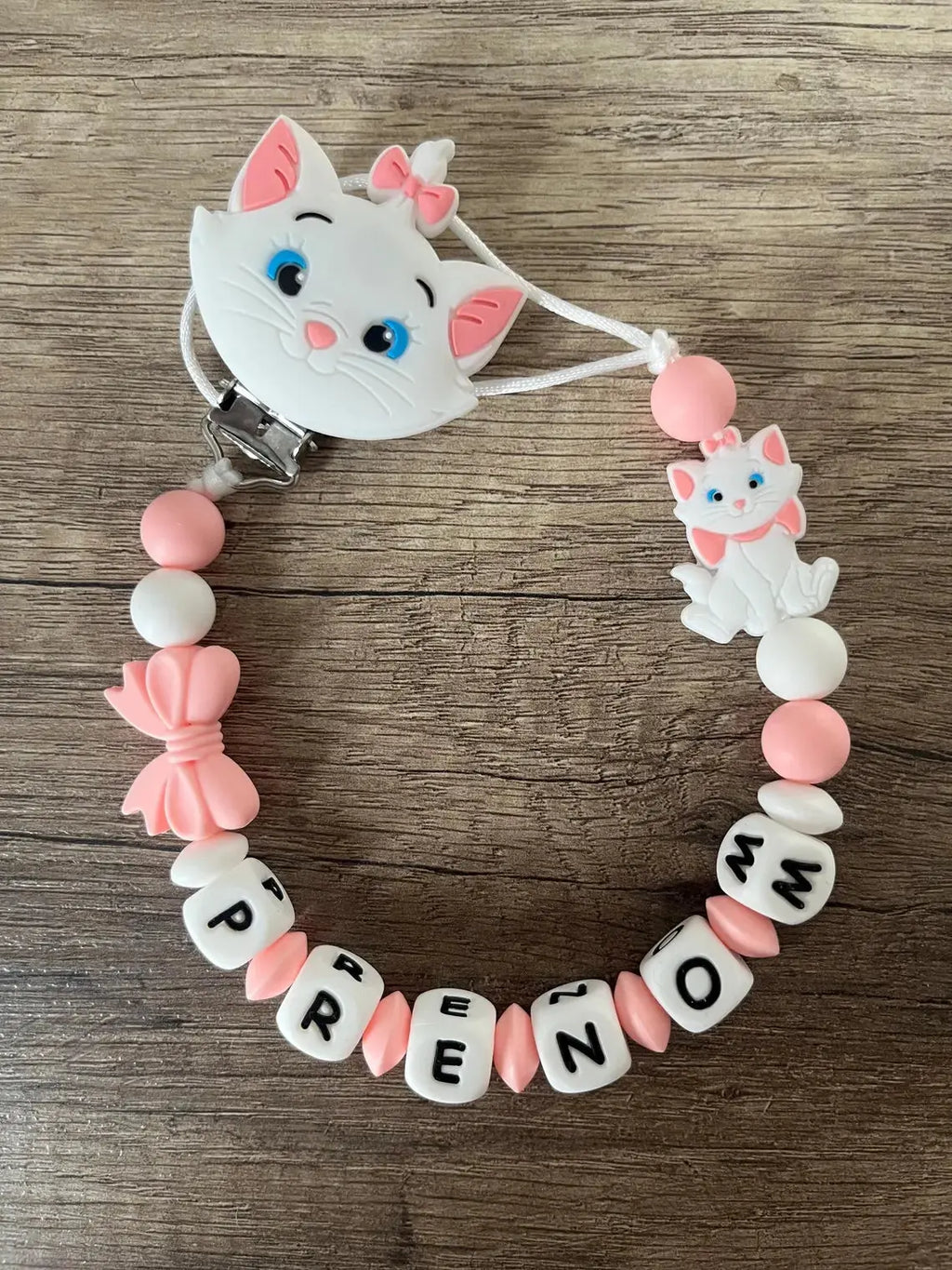 Attache tétine Disney Marie Aristochats personnalisée KidCreationArtisanat
